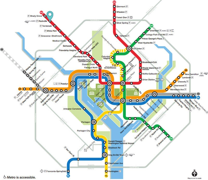 Illustration of Washington DC metro map